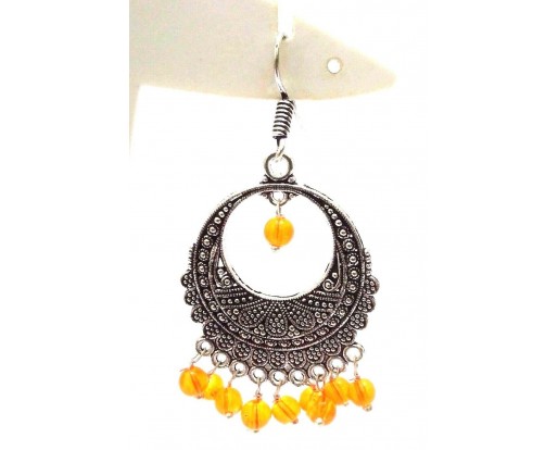 Silver Oxidized Earring Jhumka Jhumki Imitation Ethnic Jewelry Long Dangle AE35